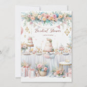 Elegante roze bruidsbad uitnodiging (Achterkant)