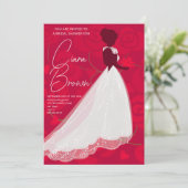 Elegante roze bruidsfeest uitnodiging (Staand voorkant)