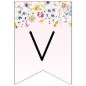 Elegante Roze Bruidsfeest Versiering  Vlaggetjes (Derde vlag)