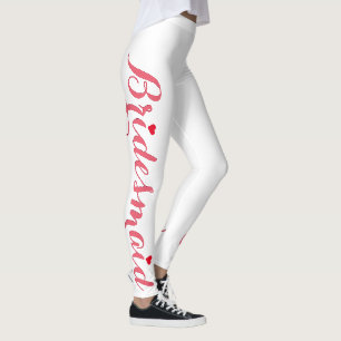 Elegante roze bruidsmeisje bruiloft vrijgezellenfe leggings
