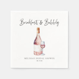 Elegante Roze Bruidsontbijt Met Champagne Bruidssh Servet