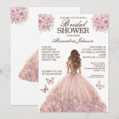 Elegante Roze Bruiloft Feestelijke Uitnodigingen (Voorkant / Achterkant)