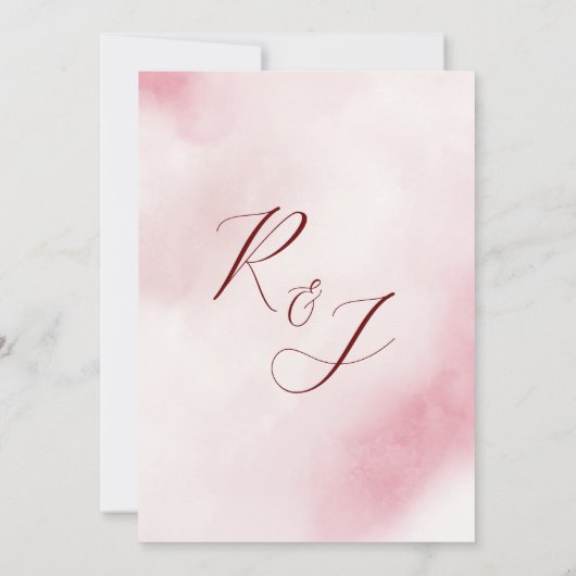 Elegante roze bruiloft uitnodiging (Achterkant)