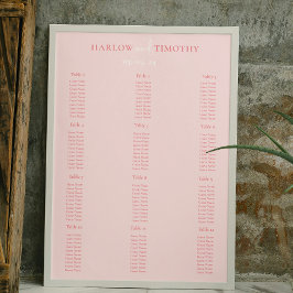 Elegante Roze Bruiloft zitkaarten Poster
