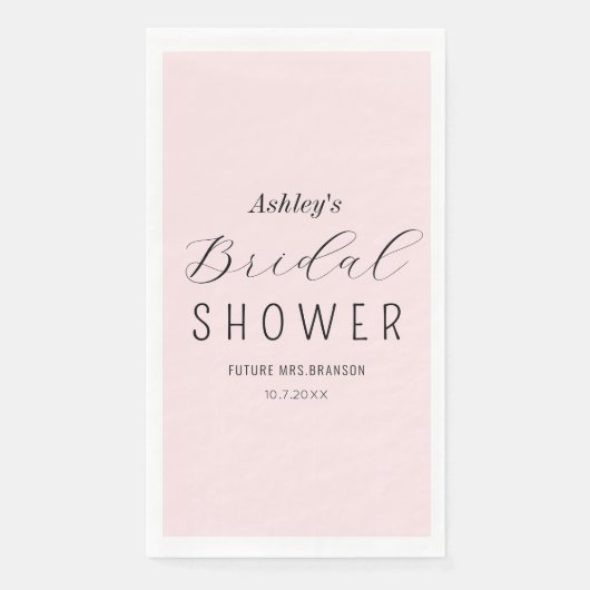 Elegante Roze Bruiloftfeest  Servet (Voorkant)