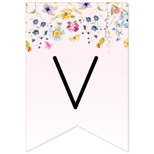 Elegante Roze Bruiloftsfeest  Vlaggetjes (Derde vlag)