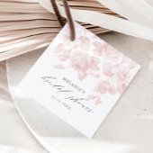 Elegante Roze Bruiloftsshower met Bloemenschrift Bedankjes Labels