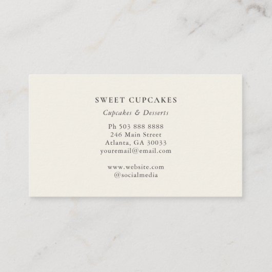 Elegante Roze Cake mixer Bakkerij Visitekaartje (Achterkant)