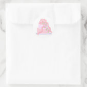 Elegante Roze Cake Ronde Sticker (Tas)