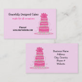 Elegante Roze Cake Visitekaartje (Voorkant / Achterkant)