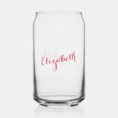 Elegante Roze Calligrafie Script Monogram Chic Blikvorm Glas (Voorkant)
