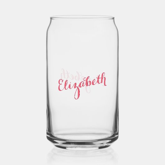 Elegante Roze Calligrafie Script Monogram Chic Blikvorm Glas (Achterkant)