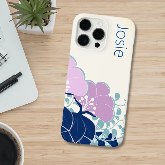 Elegante roze camelia's Naam toevoegen Case-Mate iPhone Case