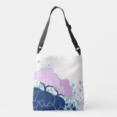 Elegante roze camelia's Naam toevoegen Crossbody Tas (Achterkant)