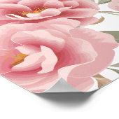 Elegante roze Camellia Bloemen met groene bladeren Poster (Hoek)