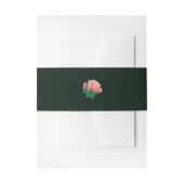 Elegante roze Camellia op groen Uitnodigingen Wikkel (Voorkant Voorbeeld)