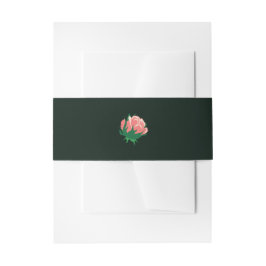 Elegante roze Camellia op groen Uitnodigingen Wikkel