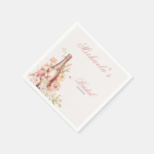 Elegante Roze Champagne Bruidsfeest Servet (Hoek)