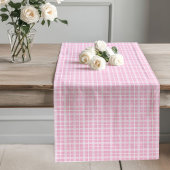 Elegante Roze Check Table Runner Spring Table Deco Lange Tafelloper