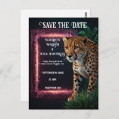 Elegante Roze Cheetah bruiloft uitnodiging foto (Voorkant / Achterkant)