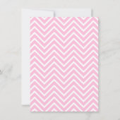 Elegante Roze Chevron Cupcake Baby Meisje Douche Kaart (Achterkant)