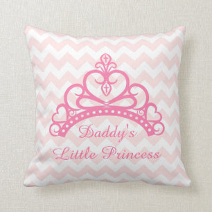 Elegante Roze Chevron, Papa's Kleine Prinses, Kroo Kussen