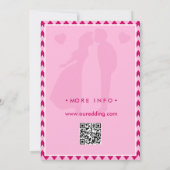 Elegante Roze Chevron Streep QR Code Save The Date (Achterkant)