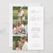 Elegante Roze Chic 3 Foto's Verfijnde Huwelijk (Voorkant)