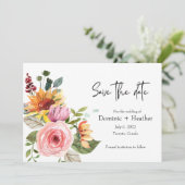 Elegante Roze Chic en Foto Trouw Uitnodiging (Staand voorkant)