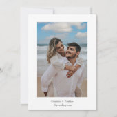 Elegante Roze Chic en Foto Trouw Uitnodiging (Achterkant)