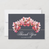 Elegante Roze Chic Orchidee Bruidsdouche Dank Je Bedankkaart (Voorkant)