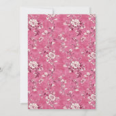 Elegante Roze Chinoiserie 1e Verjaardagsfeestje  Kaart (Achterkant)