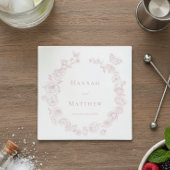 Elegante Roze Chinoiserie Bird Crest Wedding Servet