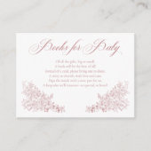 Elegante Roze Chinoiserie Natuur Vogels Boeken Bab Informatiekaartje (Voorkant)