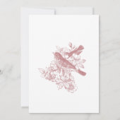 Elegante Roze Chinoiserie Natuur & Vogels bruiloft Kaart (Achterkant)