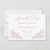 Elegante Roze Chinoiserie Natuur & Vogels bruiloft Save The Date (Voorkant)