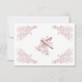 Elegante Roze Chinoiserie Natuur & Vogels bruiloft Save The Date (Achterkant)