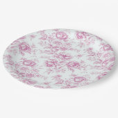 Elegante Roze Chinoiserie Papieren Bordje (Gekanteld)