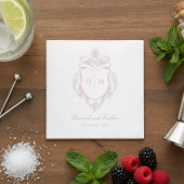 Elegante Roze Chinoiserie Vogel Kam Wedding Servet