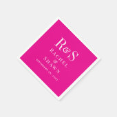Elegante roze chique moderne monogram bruiloft servet (Hoek)