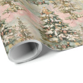 elegante roze Christmas Wrapping Paper Roll Cadeaupapier (Rol Hoek)