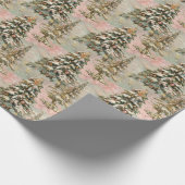 elegante roze Christmas Wrapping Paper Roll Cadeaupapier (Hoek)