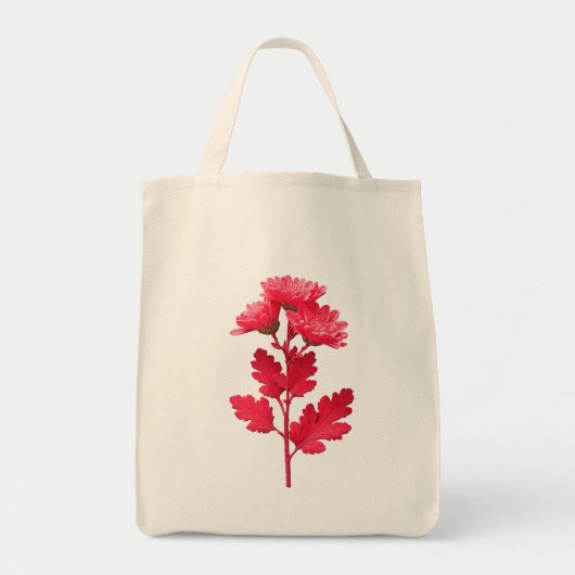 Elegante Roze Chrysanthemum Bloem Tote Bag (Voorkant)