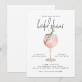 Elegante Roze Cocktail Bruisende Brunch Bruidsuitn Kaart (Voorkant / Achterkant)