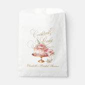 Elegante Roze Cocktails en Bruidstaart Bruidsfeest Bedankzakje (Voorkant)