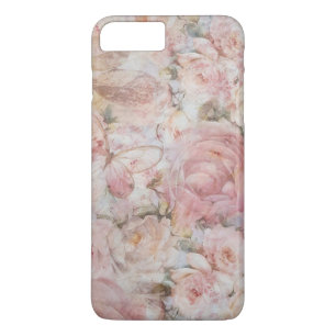 elegante roze collage bloemtypografie Case-Mate iPhone case