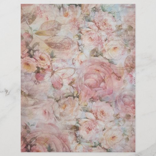 elegante roze collage bloemtypografie flyer (Achterkant)