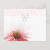 Elegante roze coneflower bruiloft uitnodiging briefkaart (Achterkant)