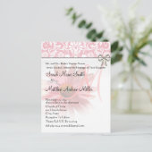 Elegante roze coneflower bruiloft uitnodiging briefkaart (Staand voorkant)