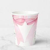 Elegante Roze Coquette Boog Eerste Verjaardag Meis Papieren Bekers (Rechts)